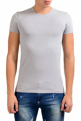 Versace Collection Men's Gray Stretch Crewneck Short Sleeve T-Shirt XS S M L XL • $34.99