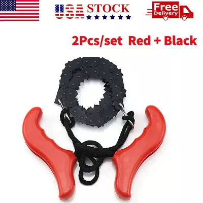 2Pcs Pocket Chainsaw With Handle Chain Rope Portable Hand Saw Compact Handheld • $8.99