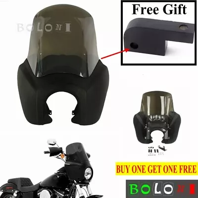 $144.99 • Buy Headlight Fairing Windshield Kit For Harley Dyna FXDC FLD Fat Bob FXDF 1999-2017