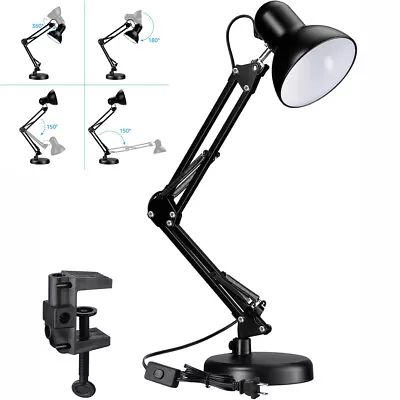 Multi-joint Desk Lamp With Metal Clamp Adjustable Swing Arm Architect Table Lamp • $31.90