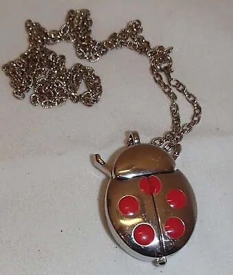 Ladybug Stainless Steel 28  Necklace Quartz Pocket Watch • $9.99
