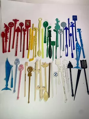 Vintage Mixed Lot 45 Swizzle Sticks Stirrers PanAm TWA Eastern Airlines Hotel • $26.95