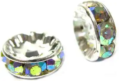 £2.39 • Buy 20pcs X Ab Crystl Rhinestone Spacer Beads Used To Make Shamballa Bracelet - A2
