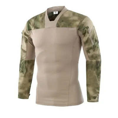 ESDY Mens Army Military Combat Shirt Tactical Pullover Airsoft Camo T-Shirt SWAT • $28.49