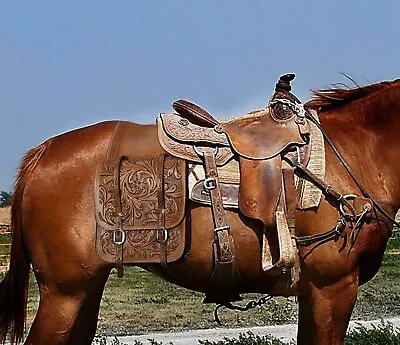 Leather Western Handmade Saddle Bag Vintage Saddle Bag For Horse Premium Leather • $120.90