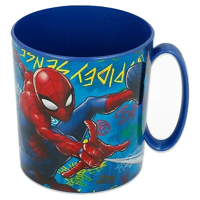 New Design Marvel Spiderman Kids Character Mug 350ML Plastic Cup Microwave Safe • £9.99