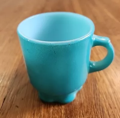 Vintage Fire King Turquoise Scalloped Bottom  Coffee Cup Mug Anchor Hocking  • $24.99