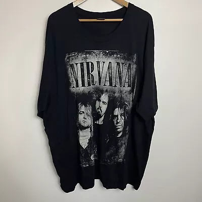 Nirvana Men's Shirt Black 7XL Short Sleeve Cotton Metal Rock Band Logo Big&Tall • $20