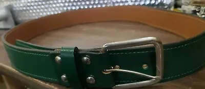Green Leather Baseball Belts Tc30 • $15.99