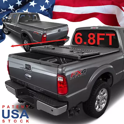 FRP Hard Tri-Fold Bed Tonneau Cover For 1999-24 F250 F350 SuperDuty 6.8FT 81.9  • $439