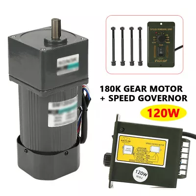 New 180K AC Gear Motor Electric Motor CW/CCW Variable Speed Controller 220V 120W • £86.13