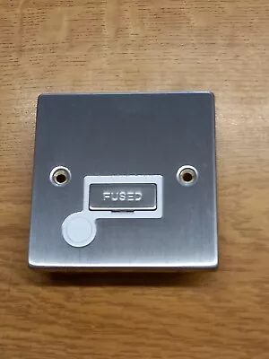 £6.99 • Buy Click Deco Stainless Steel Unswitched Fused Spur Flex Outlet White Insert 
