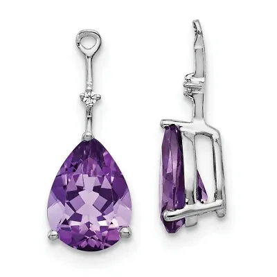$144.35 • Buy 14k White Gold Diamond Purple Amethyst Ear Jacket Jackets Studs Fine Jewelry