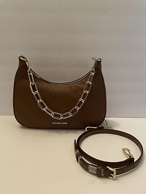 Michael Kors Cora Large Luggage Zip Pouchette Chain Shoulder Crossbody New $448 • $99