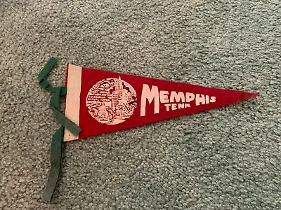 1960s Memphis Tennessee Court Square Fountain Columbian Tower Felt Pennant 12   • $26.60