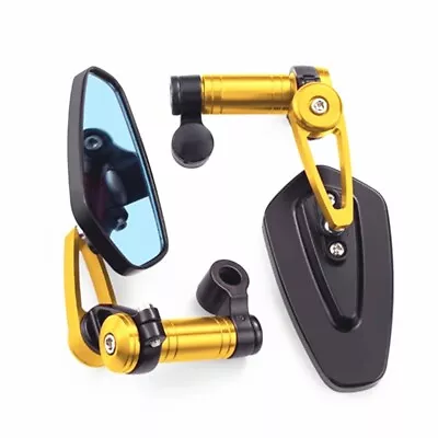 Gold CNC Foldable Universal Motorcycle Rearview Side Mirrors Dirt Bike Touring • $20.79