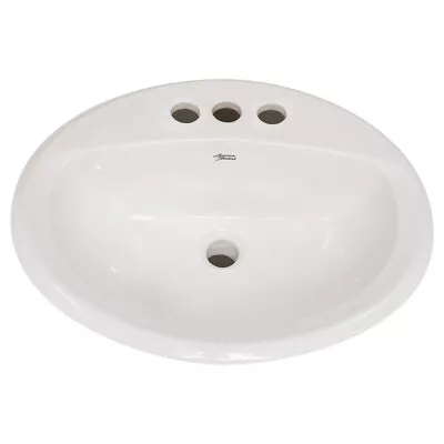 American Standard 0476.028 White Aqualyn 20-3/8  Drop In Porcelain Bathroom Sink • $57.42