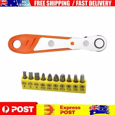 Two-Way Multifunctional Right-angle Ratchet Wrench Spanner Screwdriver Bits Set • $12.09