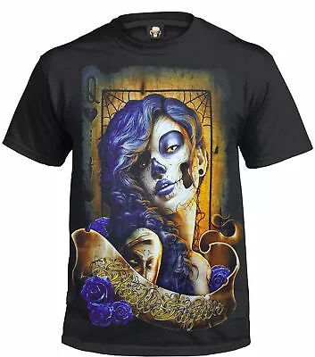 £7.99 • Buy SKULL SUGAR T-Shirt/Tattoo/Mexican/Sugar Skull/Doll/Biker/Goth/Rock/Gift/Top/Tee