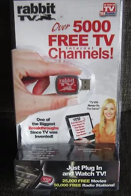 Rabbit TV By As Seen On TV OVER 5000 FREE INTERNET TV CHANNELS VIA USB PORT NIB • $9.99