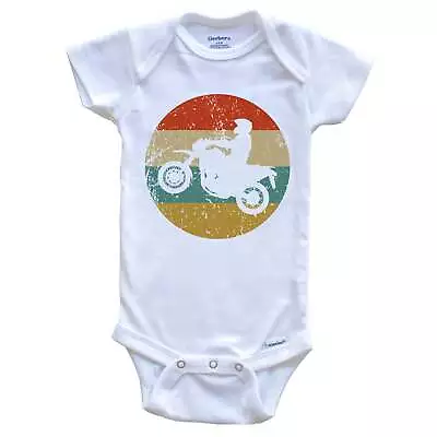 Motocross Vintage Retro Style Motor Sports Circle Icon One Piece Baby Bodysuit • $22.99