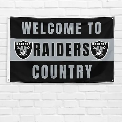 For Las Vegas Raiders Football Fans 3x5 Ft Flag NFL Gift Welcome Banner • $13.97