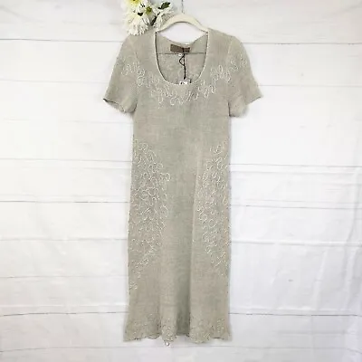 Zuza Bart Design NWT Tan Linen Knit Dress Size Medium • £69.81