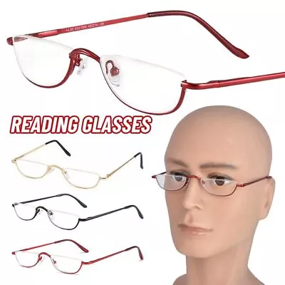 Frame Reading Glasses +1.00~+4.0 Diopter Half Moon Reading Glasses Eyeglasses • $14.71