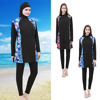 Muslim Women Swimwear Full Cover Summer Swimsuit Arab Burkini Islam Swim-Costume • £12.83