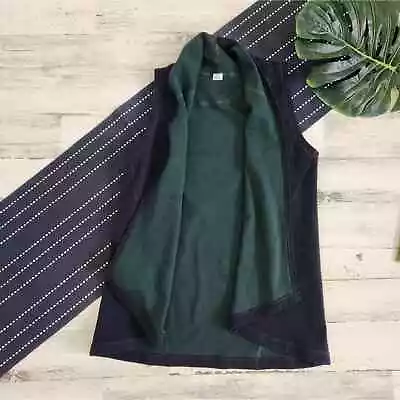 Ibex Dyad Shawl Collar Vest Reversible Green Blue Merino Wool Size Medium • $70