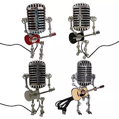 Retro Vintage Microphone Desk Lamp Microphone Robot Lamp Gift Home Decoration • $30.39