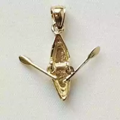 Vintage Kayak Canoe Pendant Charm Pendant Vintage Pendant 14K Yellow Gold Plated • $113.39