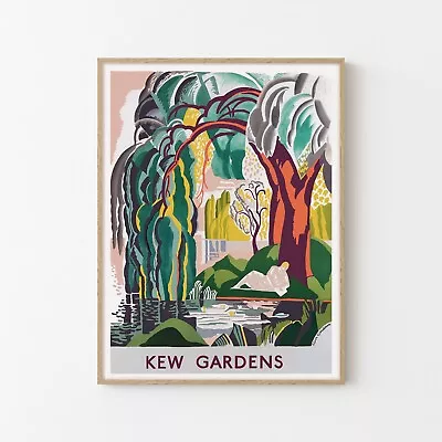 Kew Gardens London Vintage Travel Advertising Poster Fine Art Print | Home Decor • £16.90