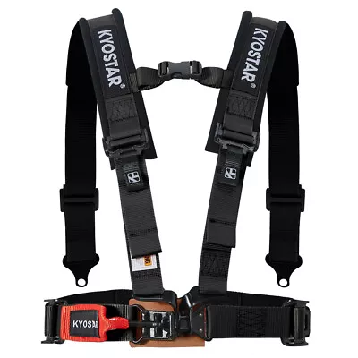 2'' 4-Point Adjustable Nylon Racing Safety Harness Shoulder Pads Seat Belt Black • $59.88