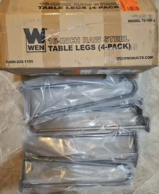 *NEW* WEN TL16S 16-Inch Mid-Century Modern Raw Steel Hairpin Table Legs (4-Pack) • $34.99