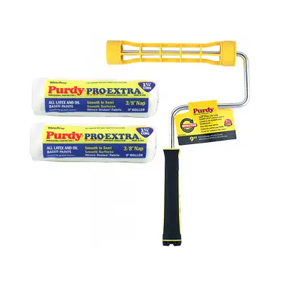 9  Purdy Revolution Roller Frame + 2 X 9  White Dove (3/8  Nap) Sleeves • £22.99