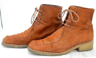 Vintage Womens Sz 40 Chestnut Chukka Leather Lace Up Ankle Boots Booties  • $74.95