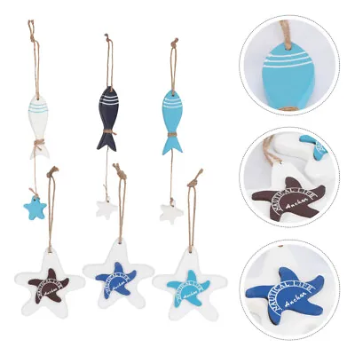 6Pcs Decorative Pendant Nautical Hanging Decorations Coastal Wall Hanging • £13.49