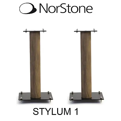 Norstone Stylum 1 Pair Of Speaker Stands 50cm Satin Oak FREE DELIVERY • £99.99