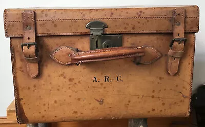 Vtg Antique Lincoln Bennett London Leather Monogrammed Travel Hat Luggage Case • $538.53