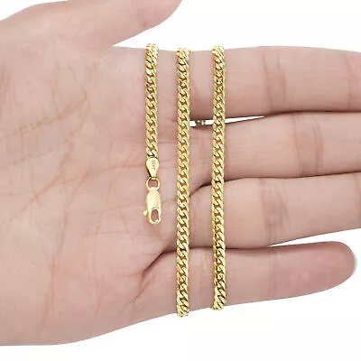 10K Yellow Gold Solid 2.7mm-10mm Miami Cuban Link Chain Bracelet Men Women 7 -9  • $238.99