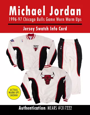 Michael Jordan Game-worn 1996-97 Chicago Bulls Warmups Swatch Box • $174.99