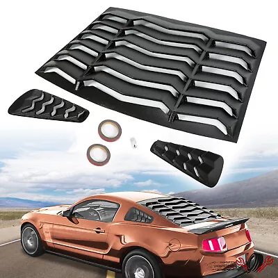 For Ford Mustang 05-14 Black Rear+side Quarter Window Louvers Sun Shade Cover • $142.99