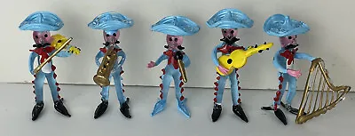 Mariachi Band Blue Colored Hand Blown Glass (Set Of  5) • $24.93