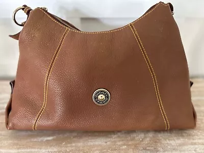 Dooney & Bourke Brown/Tan Pebble Leather Hobo Shoulder Bag - VGC • $50