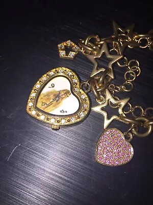 Hannah Montana Disney Charm Bracelet Miley Cyrus Heart-shaped Watch. WWA-A6 • $65