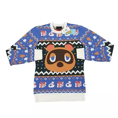 NWT Nintendo Geeknet Animal Crossing Tom Nook Christmas Sweater Mens Size Small • $39.99