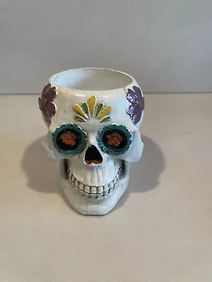 Rubber Latex Mould Mold Day Of The Dead Candy Skull Tea Light Candle Holder Goth • £8.50