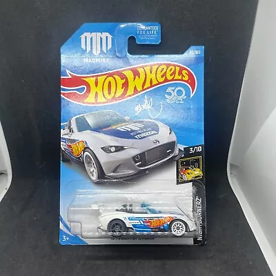 2017 Hot Wheels Mad Mike Nightburnerz White '15 Mazda Mx-5 Miata 40/365 • $9