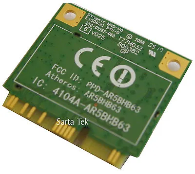 Atheros AR5BHB63 Mini PCI-E Half Height Wireless Card OEM T77H032  • $5.09